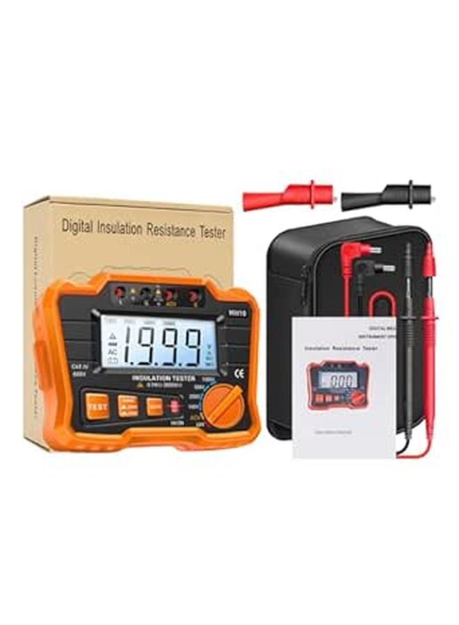 Mh10 Digital Megohmmeter Insulation Resistance Tester LCD Backlight Orange - Image 1