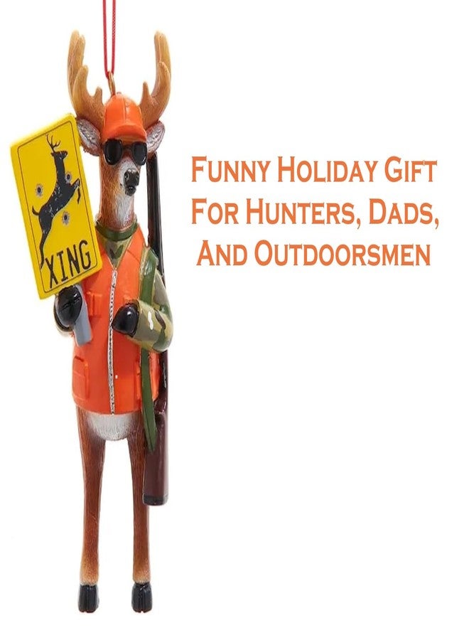 The Bridge Collection Hunting Deer Ornament - 4.375" Resin Hunter Deer Christmas Tree Ornament - Holiday Hunting Ornament - Whimsical Deer Hunting Ornament for Hunting Enthusiasts - Image 3