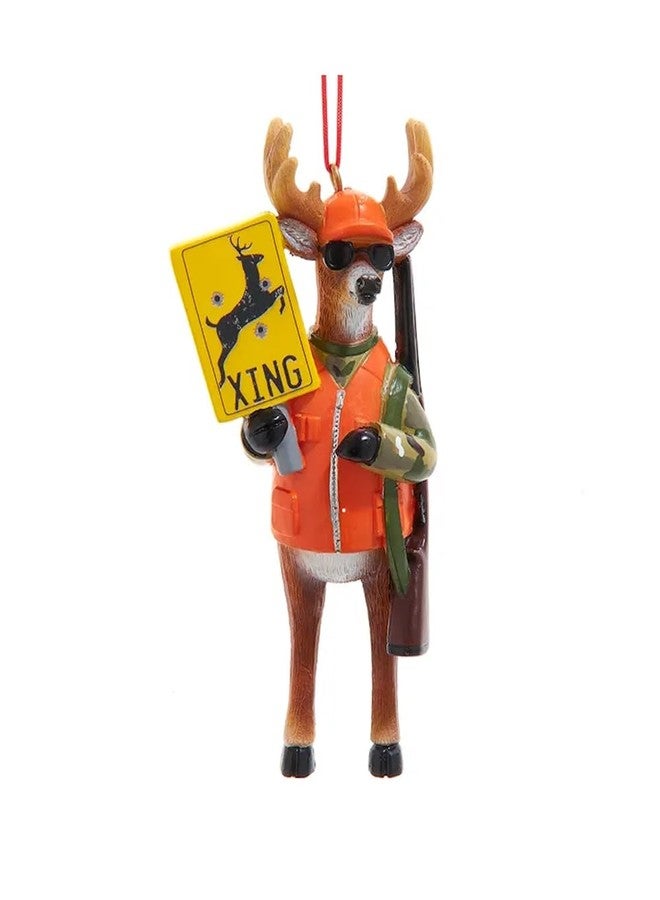 The Bridge Collection Hunting Deer Ornament - 4.375" Resin Hunter Deer Christmas Tree Ornament - Holiday Hunting Ornament - Whimsical Deer Hunting Ornament for Hunting Enthusiasts - Image 1