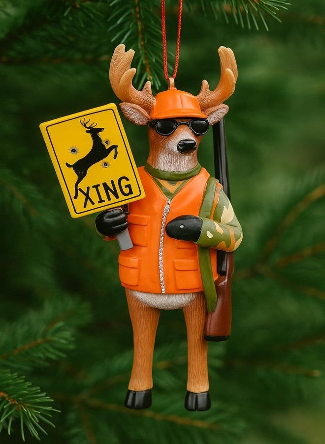 The Bridge Collection Hunting Deer Ornament - 4.375" Resin Hunter Deer Christmas Tree Ornament - Holiday Hunting Ornament - Whimsical Deer Hunting Ornament for Hunting Enthusiasts - Image 4