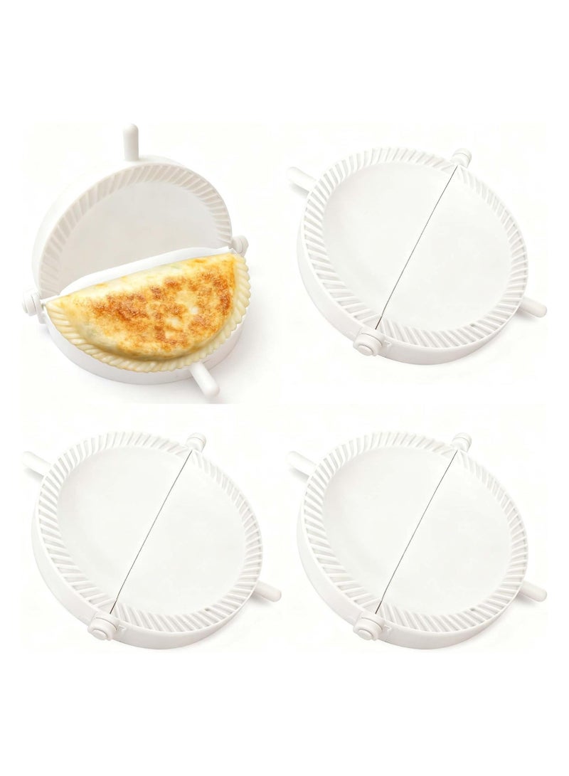 general 4-piece set of 5.5-inch dumpling machine, pie making machine, tortilla folding machine, tortilla press, pasta making tool, pie mold, easy to use, durable, BPA-free, white - Image 1