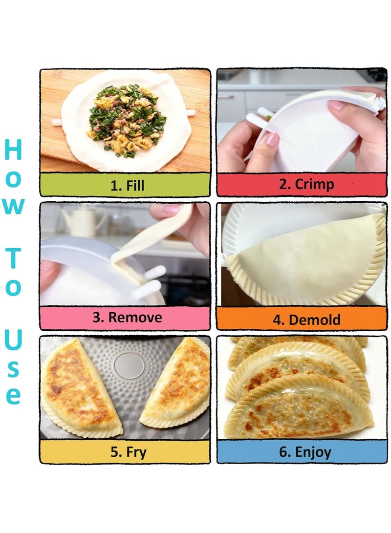 general 4-piece set of 5.5-inch dumpling machine, pie making machine, tortilla folding machine, tortilla press, pasta making tool, pie mold, easy to use, durable, BPA-free, white - Image 4