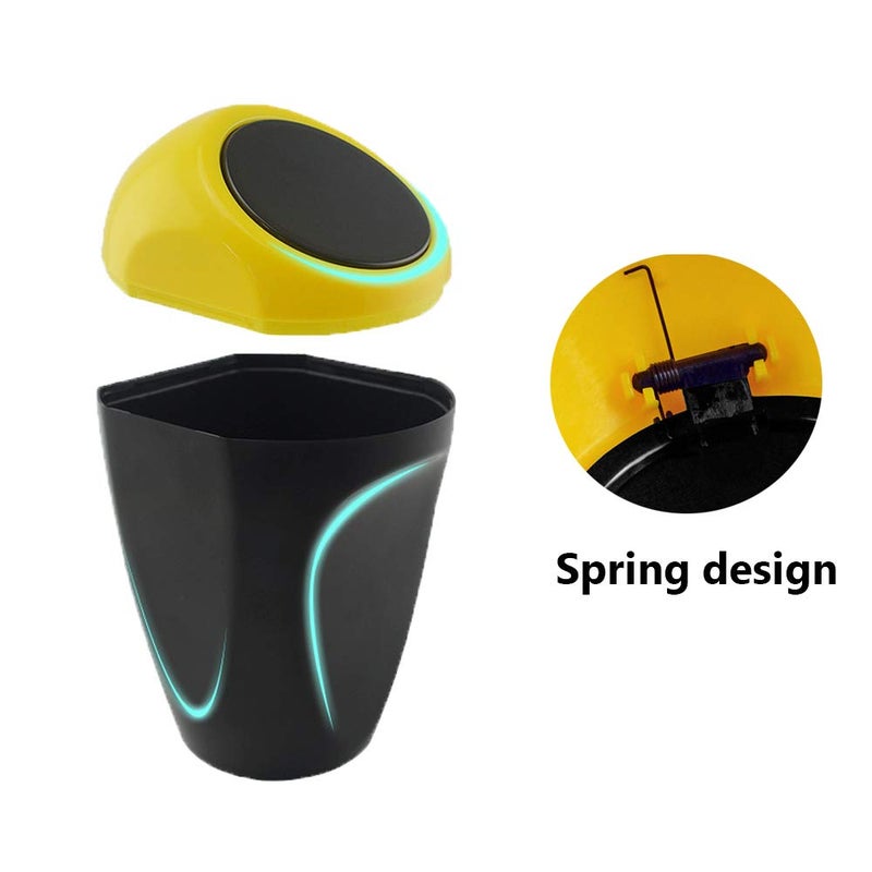 Lifreer 2PCS Mini Car Trash Can - Yellow and Blue - Image 5