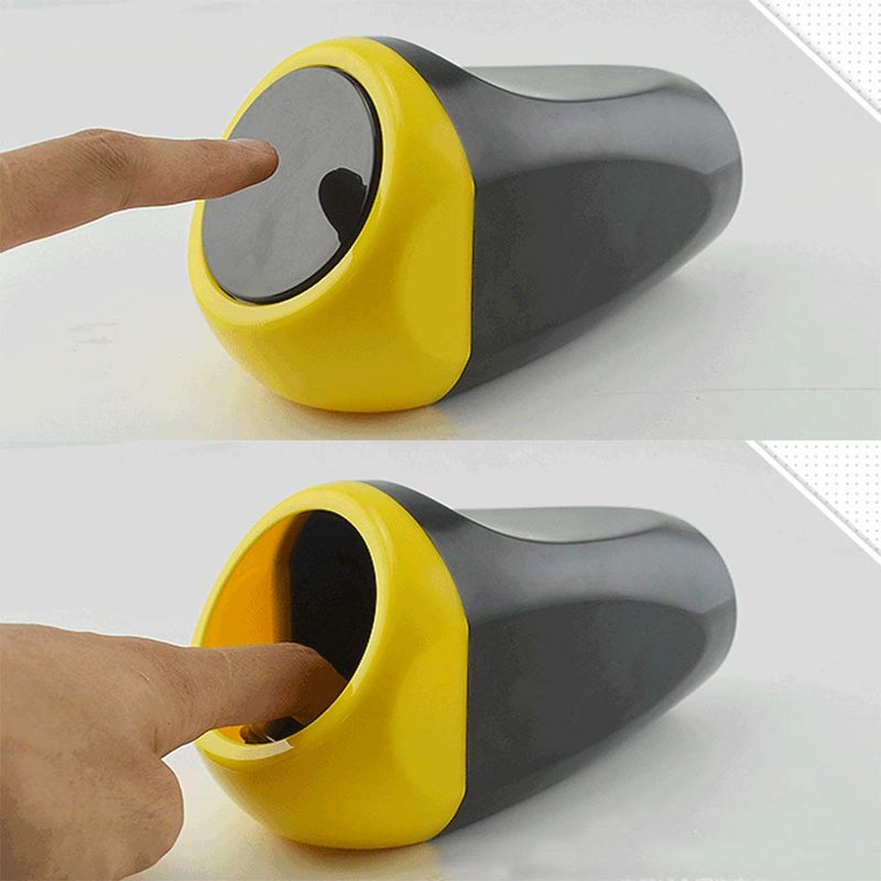 Lifreer 2PCS Mini Car Trash Can - Yellow and Blue - Image 2
