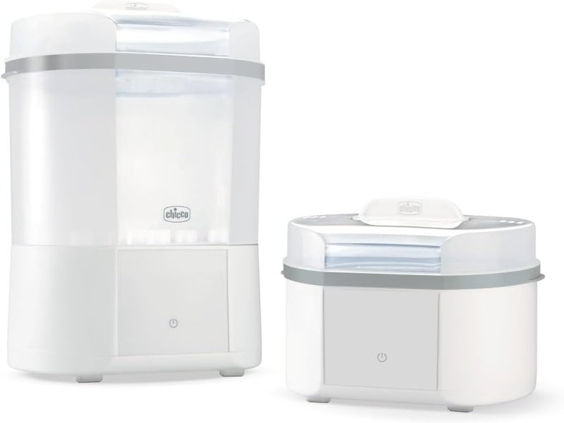 Chicco Electric Sterilizer for Bottles, Breast Pump and Teat with 3 Configurations and 3 Use Cycles, Drying Function, Microwave Safe, Up to 6 Bottles of 330 ml, White - Image 2
