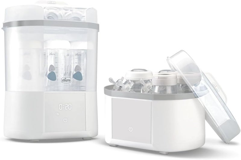 Chicco Electric Sterilizer for Bottles, Breast Pump and Teat with 3 Configurations and 3 Use Cycles, Drying Function, Microwave Safe, Up to 6 Bottles of 330 ml, White - Image 3