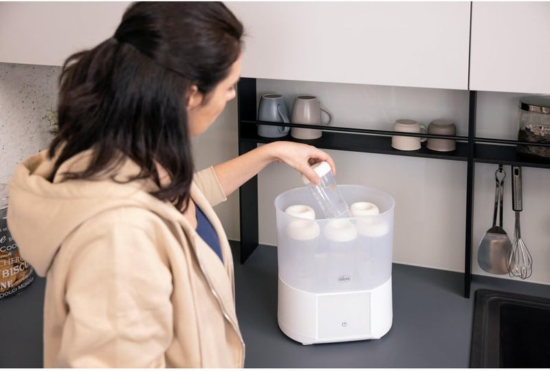 Chicco Electric Sterilizer for Bottles, Breast Pump and Teat with 3 Configurations and 3 Use Cycles, Drying Function, Microwave Safe, Up to 6 Bottles of 330 ml, White - Image 5