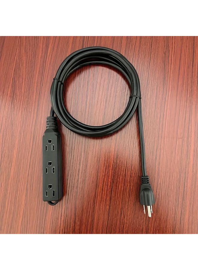 Heavy Duty 10ft Surge Protector Extension Cord 3 14AWG 1800W US Plug Black - Image 5