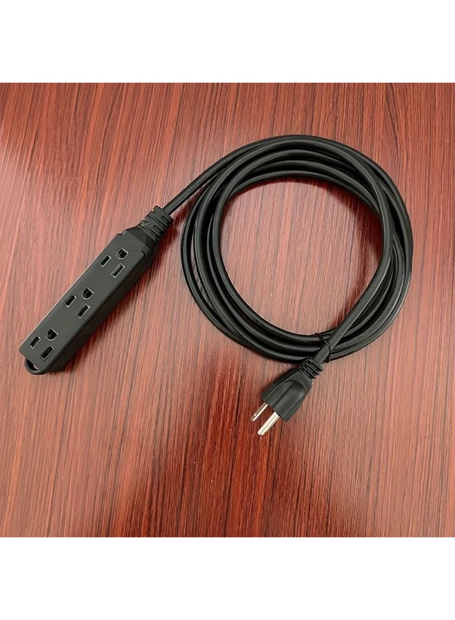 Heavy Duty 10ft Surge Protector Extension Cord 3 14AWG 1800W US Plug Black - Image 2