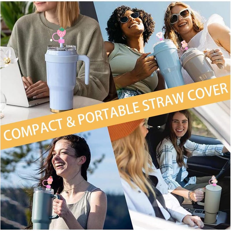 DALOO 25 Pack Cute Silicone Straw Cover Cap for Stanley Cup Accessories, 10mm Topper Compatible With 30&40 Oz Tumbler, Modern Covers - Image 2