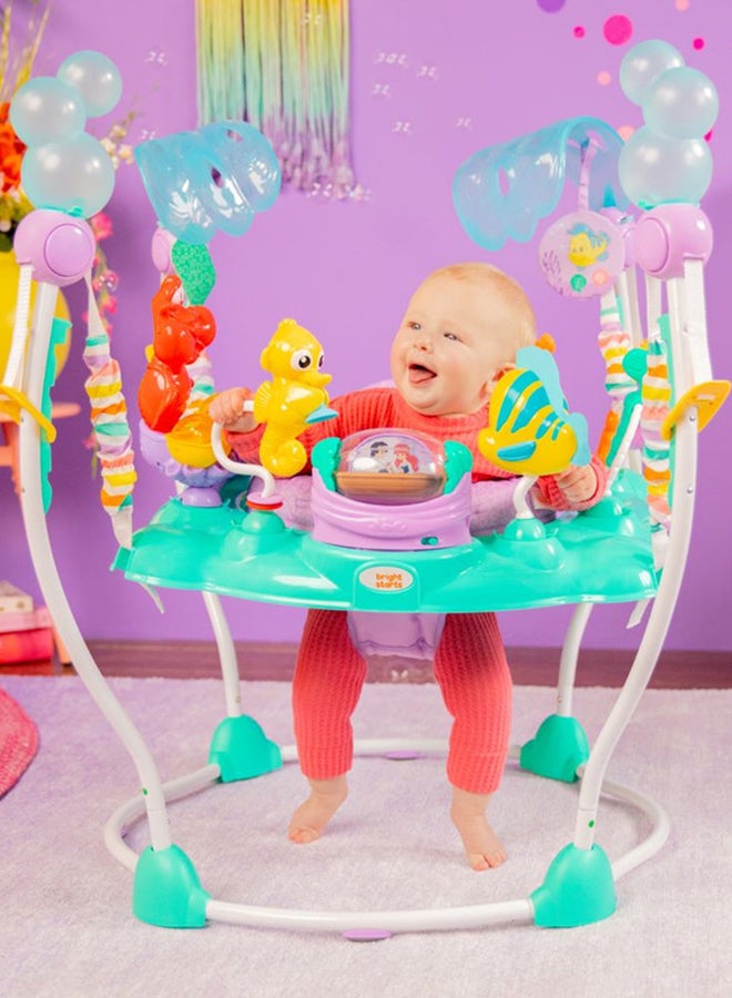 Bright Starts Disney The Little Mermaid Sea Of Activities Baby Activity Jumper With Interactive Toys, Lights And Music, 6 - 12 Months, Blue - Image 2