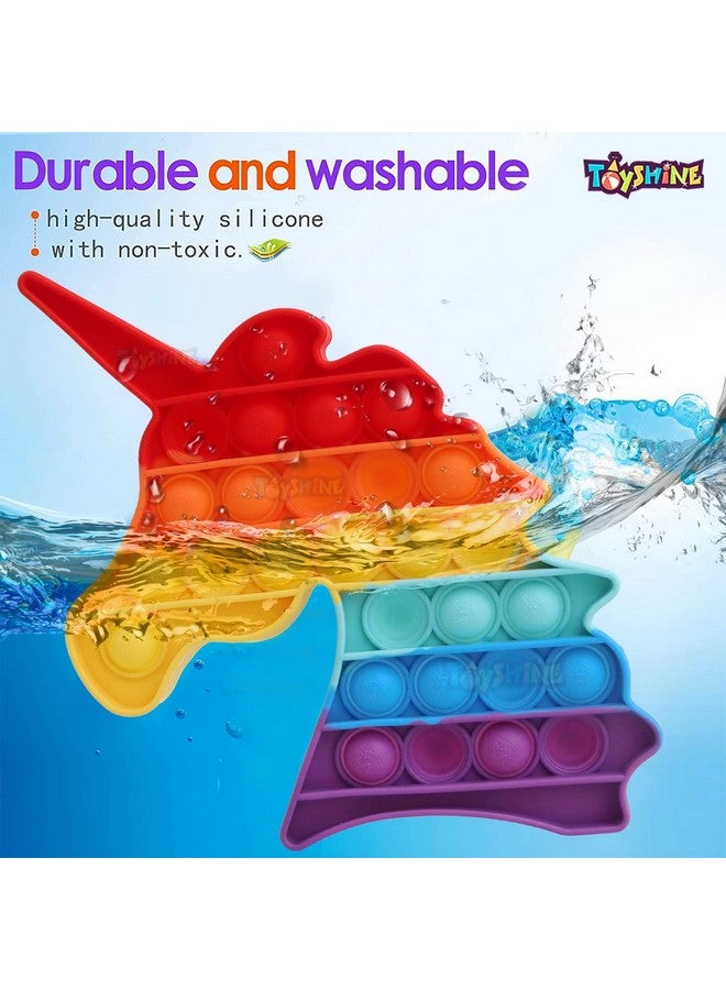 Toyshine Toyshine Pack of 4- Big Unicorn, Dearmy Unicorn, Purple Unicorn, Bubble Key Ring- Fidget Popping Sounds Toy, BPA Free Silicone, Push Bubbles Toy for Autism Stress Reliever, Sensory Toy Pop It Toys - Image 4