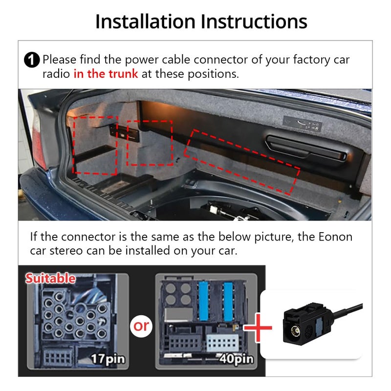 EONON 5.5m Extension Harness Compatible with BMW 3 Series/BMW 5 Series, Only Designed Car Stereo E46A13/E39A13/E46A12S/E46X7/E46X6S/-A0590 - Image 5