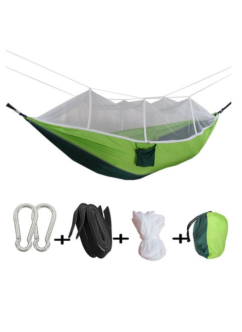 Double Camp Hammock with Mosquito Net, Ultra Light Parachute Fabric Hammock for Camping, Backpacking, Hiking