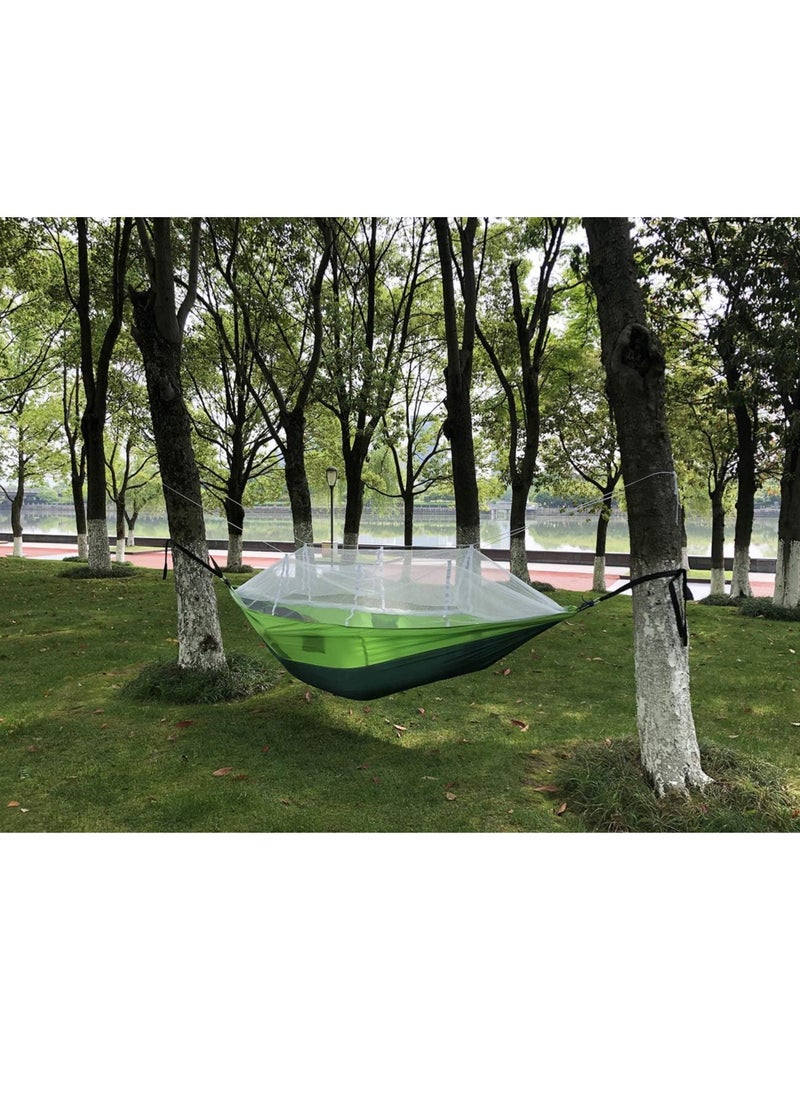 Double Camp Hammock with Mosquito Net, Ultra Light Parachute Fabric Hammock for Camping, Backpacking, Hiking