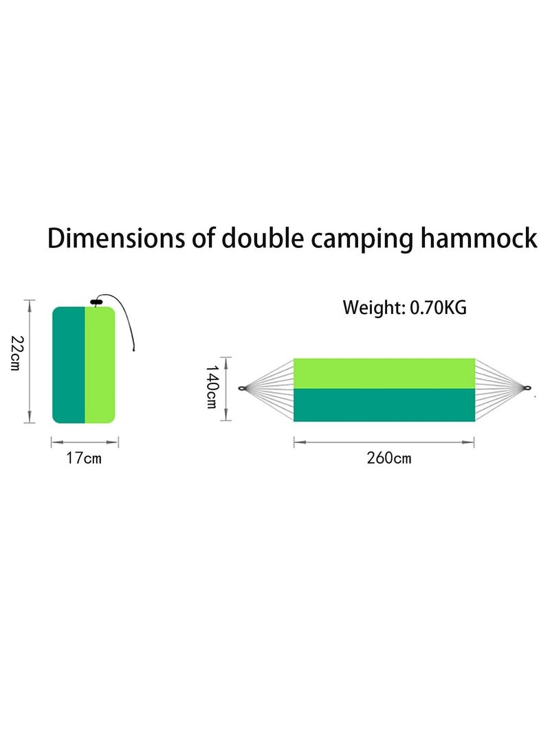 Double Camp Hammock with Mosquito Net, Ultra Light Parachute Fabric Hammock for Camping, Backpacking, Hiking