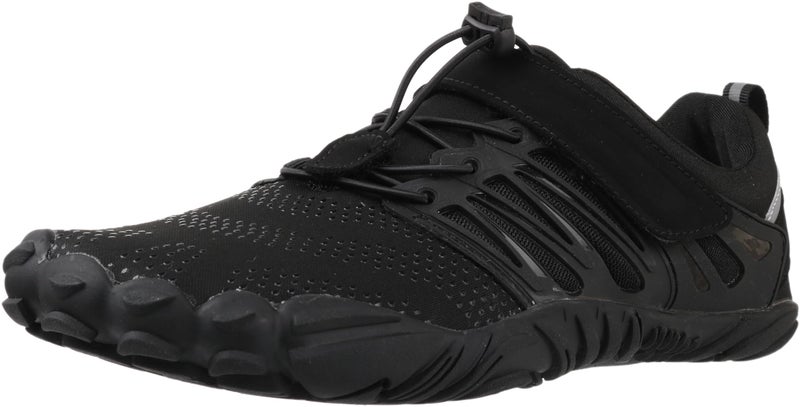WHITIN Men's Trail Running Shoes Minimalist Barefoot Wide Width Toe Box Size 12.5 Gym Workout Fitness Low Zero Drop Comfortable Pilates Heel Black 46