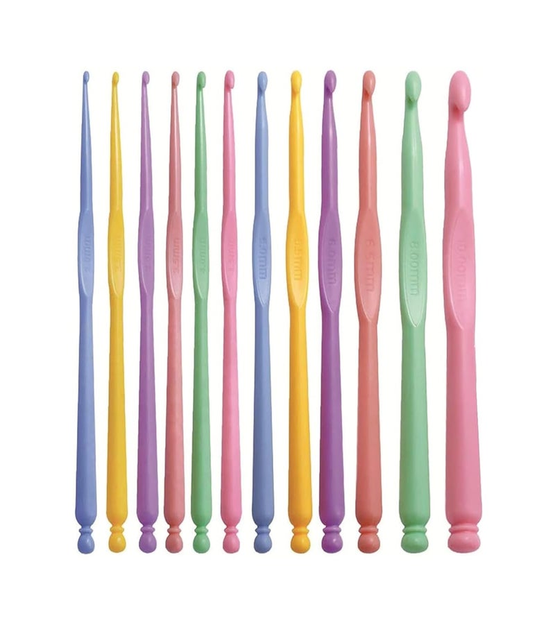 BestUBuy BestUBuy Plastic Chrocet Needle for Wool Weaving Handle Crochet Knitting Needles Set DIY Craft Yarn Weaving Tools for Crochet Enthusiasts to Make Socks Hat Scarf Bag Cap