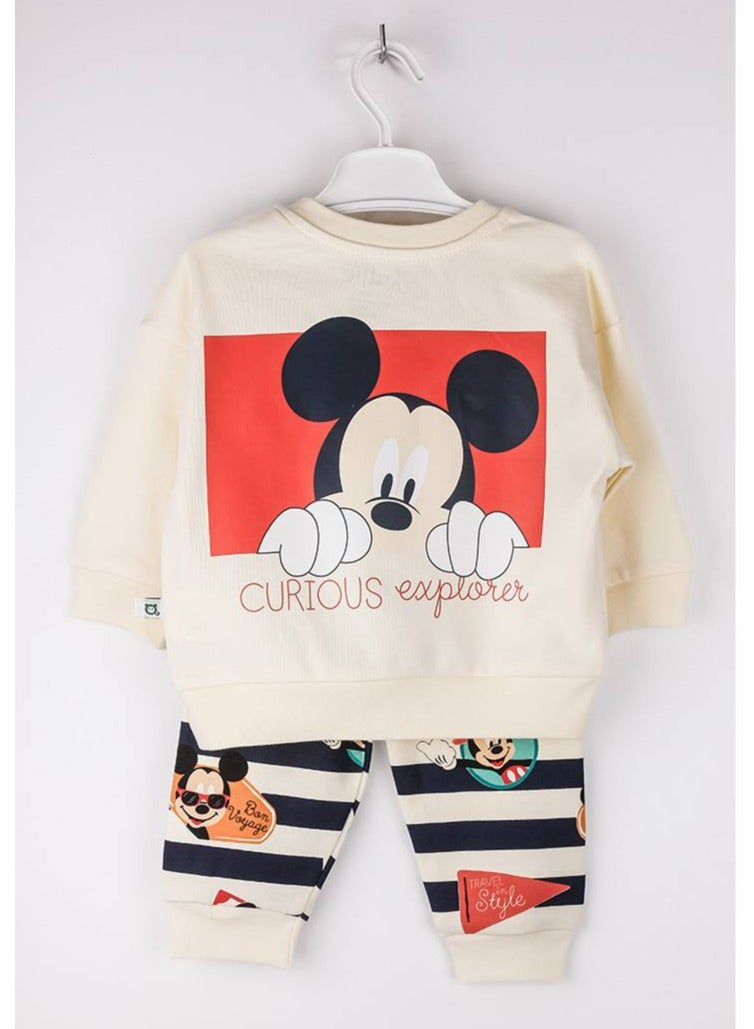 Katjie Baby Boys' Mickey Mouse 2-Piece Outfit – Sweatshirt & Printed Pants  - Image 2