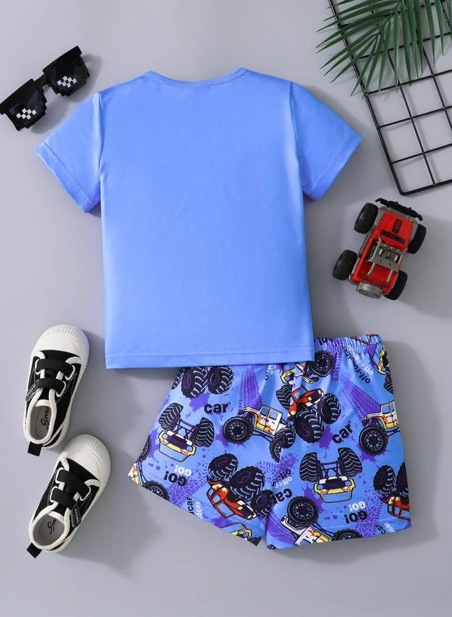 Take Two Boys Graphic Print T-Shirt and Shorts Set