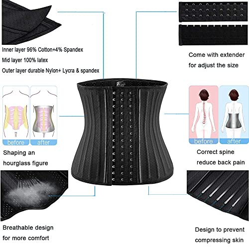 ECOWALSON Waist Trainer for Women - 9/25 Steel Bones & Additional Extender Cincher Corset for Hourglass body Shaper - Image 5