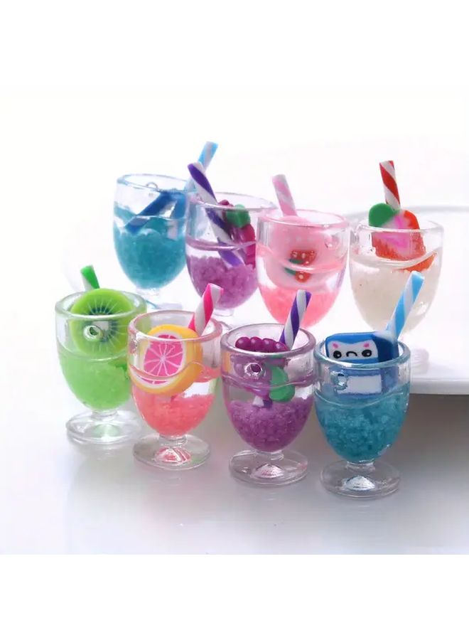 ستايل 4 قلادات مشروبات صيفية بمحاكاة الراتنج 10 قطع إكسسوارات مفتاح DIY - Image 2