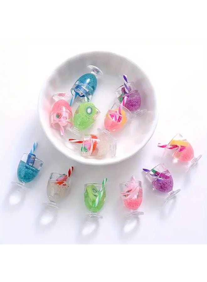 ستايل 4 قلادات مشروبات صيفية بمحاكاة الراتنج 10 قطع إكسسوارات مفتاح DIY - Image 4