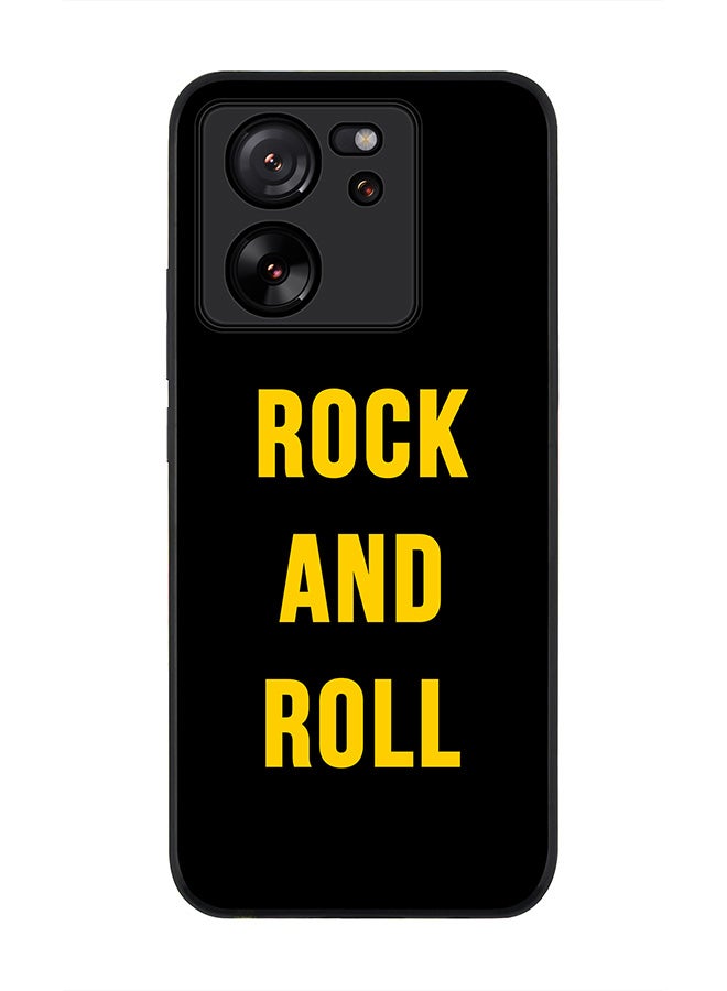 Stylizedd Rugged Black Edge case for Xiaomi 13T / Xiaomi 13T Pro, Slim fit Soft Case Flexible Rubber Edges Anti Drop TPU Gel Thin Cover - Rock and Roll - Image 1