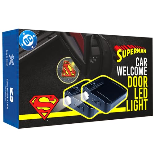 Involve your senses Involve DC Superman Logo Projector LED Car Door Lights – Set of 2 Pcs | Wireless Courtesy Welcome Lights with Shadow Ghost Logo|OFFICIAL Licensed DC MERCHANDISE from Warner Bros | Car accessories 2025 - Image 1