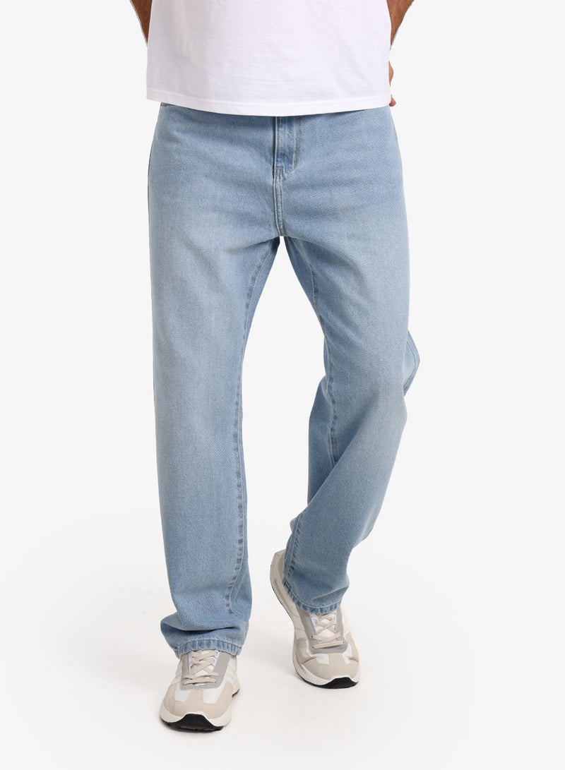 وايت رابيت جينز رجالي واسع الساق – أزرق فاتح - Image 1