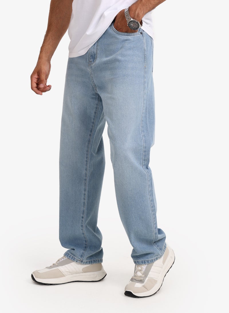 وايت رابيت جينز رجالي واسع الساق – أزرق فاتح - Image 2