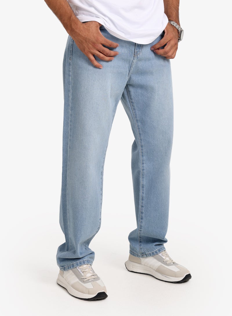 وايت رابيت جينز رجالي واسع الساق – أزرق فاتح - Image 3