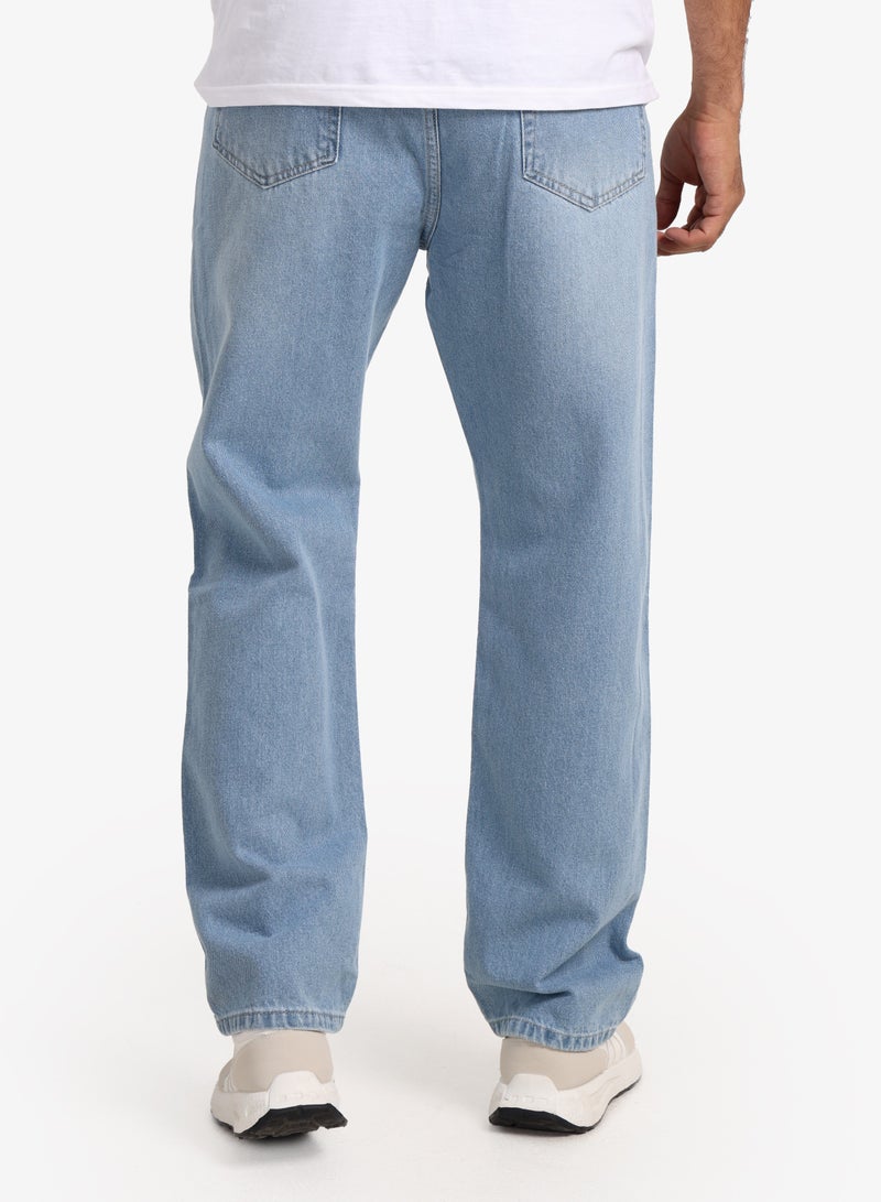 وايت رابيت جينز رجالي واسع الساق – أزرق فاتح - Image 4