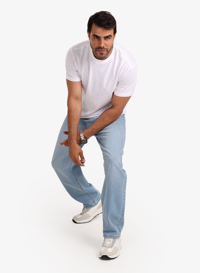 وايت رابيت جينز رجالي واسع الساق – أزرق فاتح - Image 5