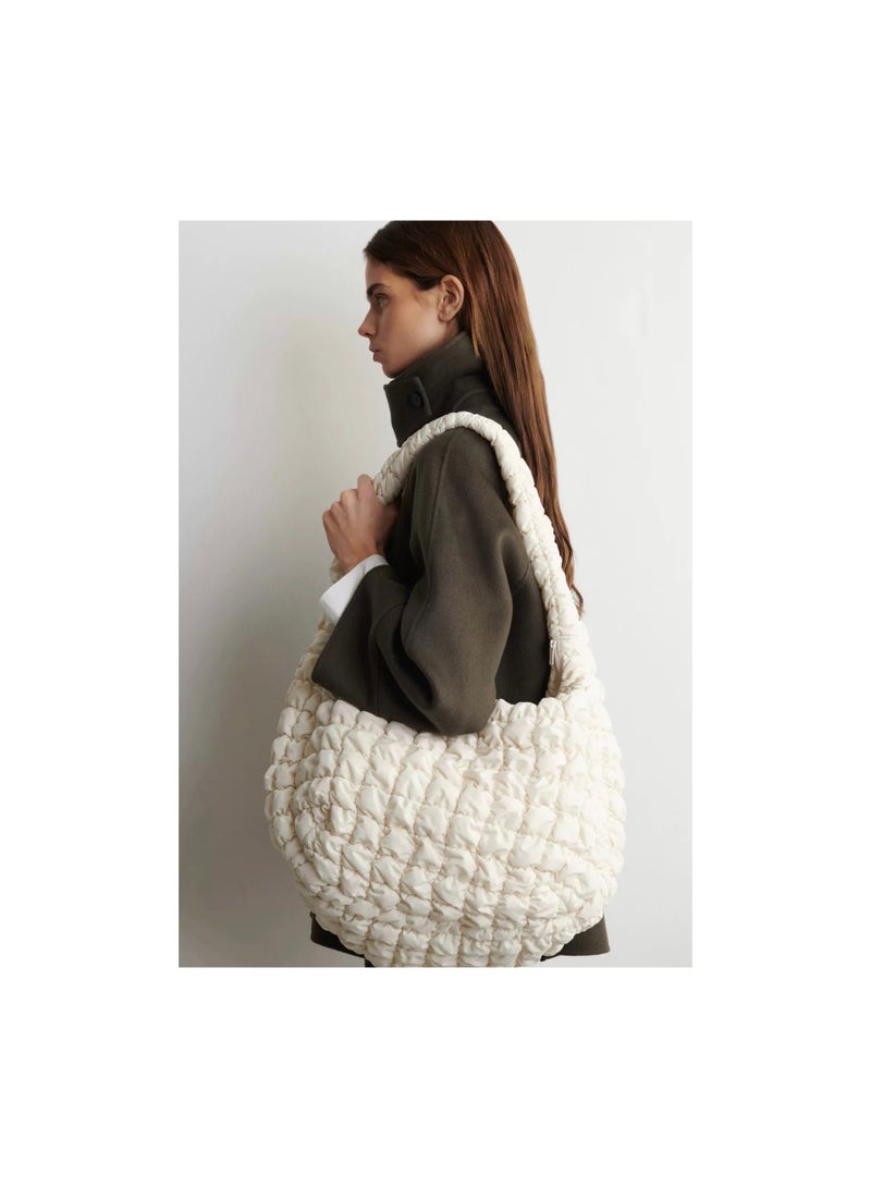 كوش حقيبة سحابة كبيرة ذات نسيج وحمل متقاطع - Image 5