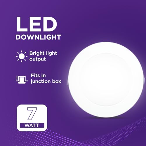 EcoLink 7W Concealed JB Ceiling Light|Round Ceiling LED Downlighter for Home & Hall|Cut Out: 3 inch, Color: Warm White, Pack of 2 - Image 2