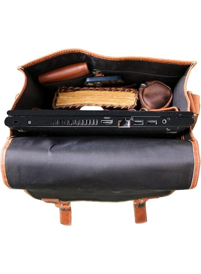 جالد حقيبة كتف جلدية من Jaald، حقيبة كمبيوتر محمول، حقيبة مكتب، هدية للرجال، حقيبة كمبيوتر بتصميم عتيق - Image 2