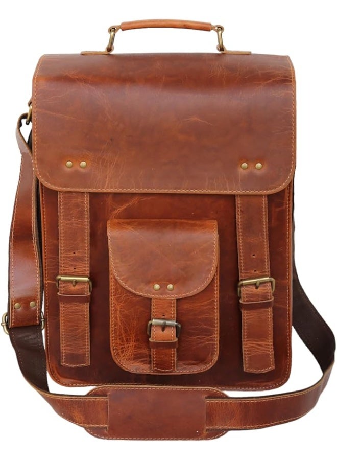 جالد حقيبة كتف جلدية من Jaald، حقيبة كمبيوتر محمول، حقيبة مكتب، هدية للرجال، حقيبة كمبيوتر بتصميم عتيق - Image 5