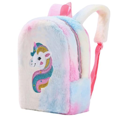 Frantic Kids Soft Animal Cartoon Travelling School Bag Soft Plush Backpacks Boys Girls Baby for 2 to 5 Years Baby/Boys/Girls Nursery(Multi Unicrn) - Image 2