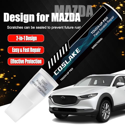 COSLAKE Car Touch Up Paint(Jet Black Mica(41W)) for Mazda, Car Paint Scratch Repair Kit, Quick & Easy Solution to Repair, 2 in 1 Scratch Remover Pen with Color-Matched - Image 2