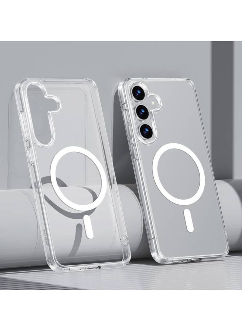 AKSESORY Samsung S25 MagSafe Clear Case (6.2") – Transparent Shockproof Cover, Slim Durable Protective Case, Wireless Charging Compatible - Image 1