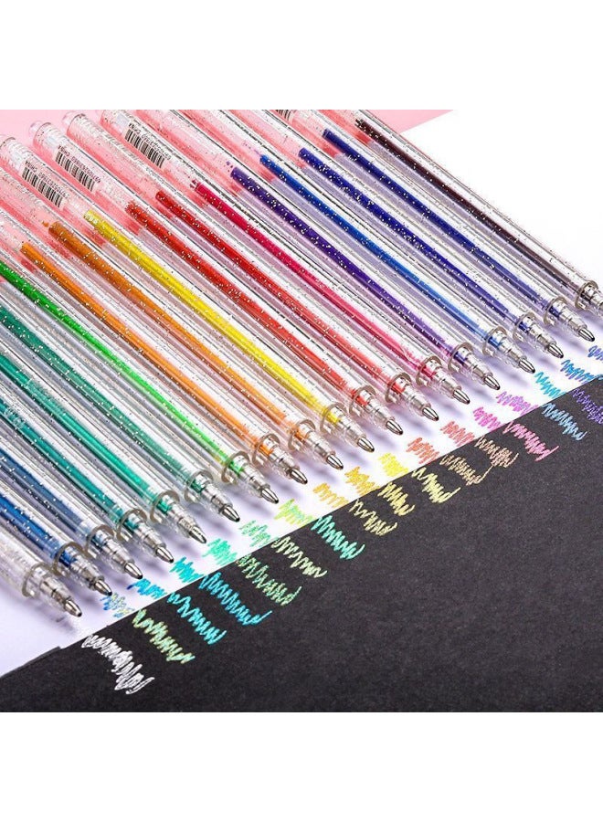 بي سي أقلام جيل متألقة مع وميض واهتزاز - مجموعة أقلام تظليل وكتابة ملونة - 18 لونًا - Image 3