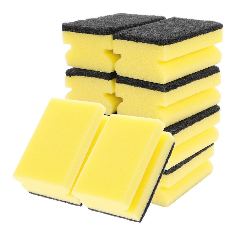 High Density I Beam Kitchen Sponges 10 Pack Black Non Scratch Dishwashing Scrub Pads - Image 2