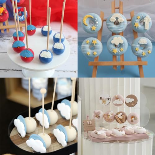 RHLOVY Moon and Star Molds Silicone, Cloud Fondant Mold Moon Star Chocolate Molds for Candy Baking Sugar Cake Pop Cupcake Cake Decorating - Image 4