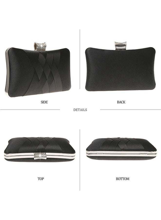Loquat Ladies Satin Tassel Clutch Bags Chain Shoulder Handbags Women Evening Wedding Purse BagWomen Clutch Bag with Chain Shoulder Strap Top Quality Customized Colored Clutch Handbag Woman Luxury Bag - Image 3