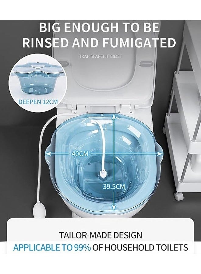Sitz Baths for toilet Seat,Sitz Bath for Postpartum Care Sitz Bath for Hemorrhoids with Flusher Pregnant Women Yoni Steam Seat,Soaking Basin Ues for Inflammation Treatment,Fits Universal Toilet - Image 3