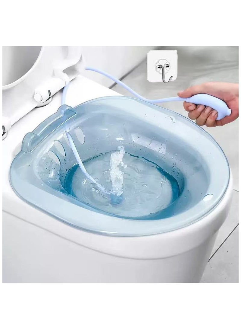 Sitz Baths for toilet Seat,Sitz Bath for Postpartum Care Sitz Bath for Hemorrhoids with Flusher Pregnant Women Yoni Steam Seat,Soaking Basin Ues for Inflammation Treatment,Fits Universal Toilet - Image 1