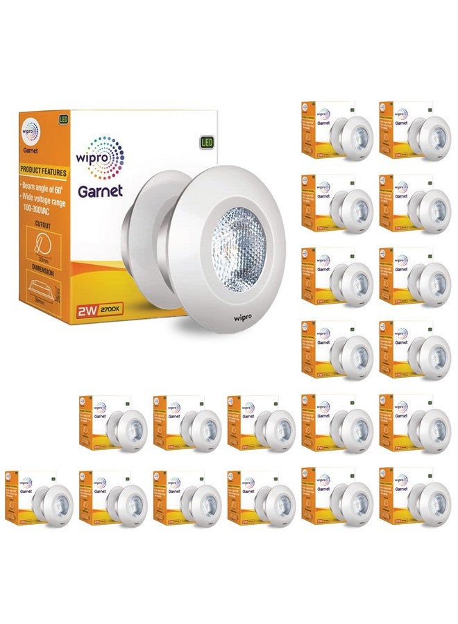 Wipro Polycarbonate Garnet 2W LED Integrated Spotlight|Green Color|Compact Design Ceiling Spot Light for Cabinets & Wardrobes| Cutout-33Mm|Pack of 12, b22d - Image 1