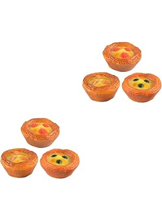 6Pcs Realistic Artificial Egg Tart Display Simulation Dessert For Bakery Decor - Image 1