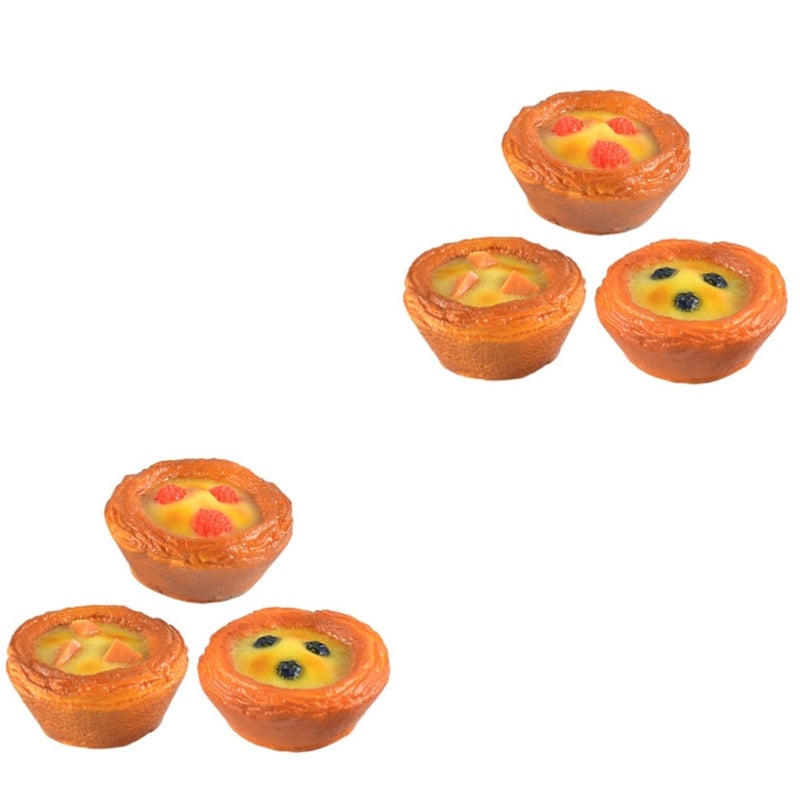 6Pcs Realistic Artificial Egg Tart Display Simulation Dessert For Bakery Decor - Image 2